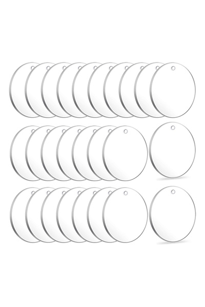 Choice 50mm 30pcs 50mm Acrylic Keychain Blanks 10/20/30pcs Transparent Circle...