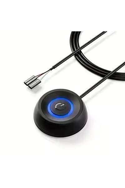 Choice Black Motherboard Power Button Extension Cable, External Desktop PC Switch with LED for Computer Sta