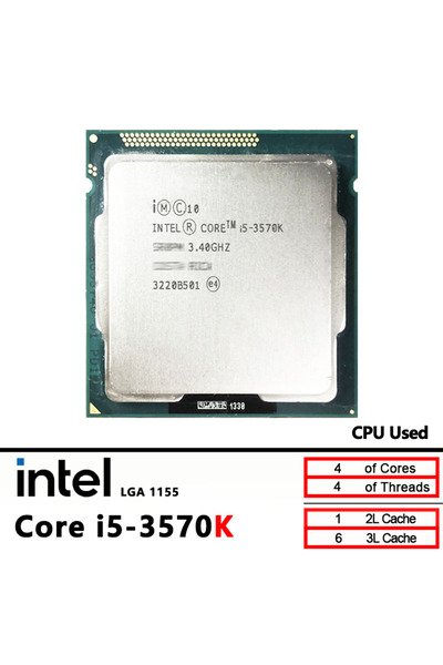 Intel Core i5-3570K i5 3570K 3.4 GHz Used Quad-Core Quad-Thread CPU 6M 77W A 1155