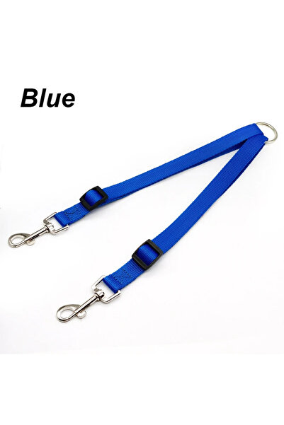 Choice Blue Double Twin Dual Coupler Dog Leash Two in One Strong Nylon V Shap...