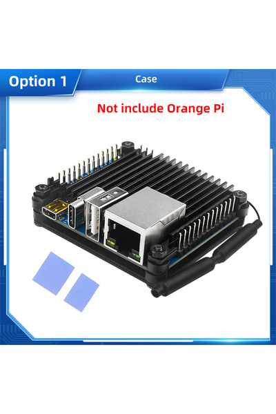 Choice علبة برتقالية Pi Zero 3 من الألومنيوم مع غلاف تبريد سلبي معدني ومشتت حراري من السيليكون لـ OPI Zero 3 1 2