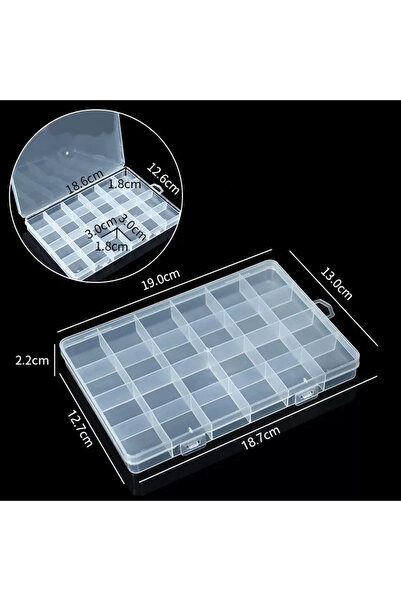 Choice صندوق منظم بلاستيكي مكون من 24 شبكة لتخزين المجوهرات مع فواصل قابلة لل...