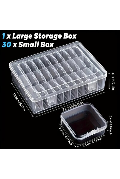 Choice 30 قطعة من صناديق تخزين بلاستيكية شفافة ملونة للخرز والمجوهرات والحرف ...
