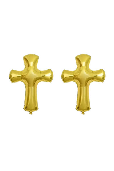 Choice بالون من الألومنيوم على شكل صليب معمودية ذهبي وأبيض بطول 85 سم، مصنوع ...