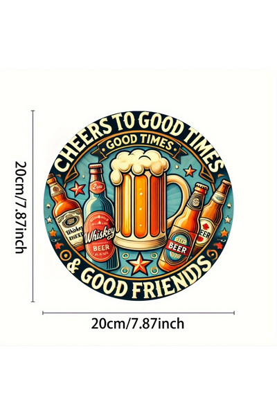 Choice لافتة حائط معدنية حمراء بمقاس 8 × 8 بوصة (20 × 20 سم) - ديكور دائري عت...