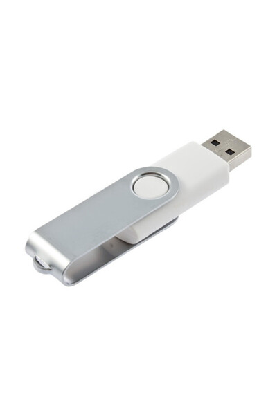 Choice محرك أقراص فلاش USB قابل للدوران من فون بيس أبيض 32 جيجابايت، واجهة USB 2.0 عالية السرعة، مصنوع من مادة سبائك الألومنيوم
