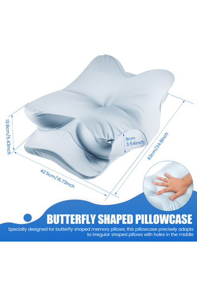 Choice غطاء وسادة عنق الرحم أزرق فاتح - قطعة واحدة، غطاء وسادة ناعم على شكل ف...