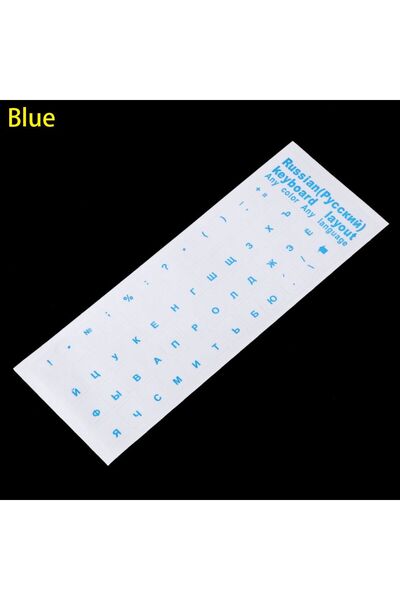 Choice ملصق لوحة مفاتيح كمبيوتر محمول روسي أزرق شفاف قابل للإزالة من مادة البولي فينيل كلوريد لامعة غير لامعة وشفافة