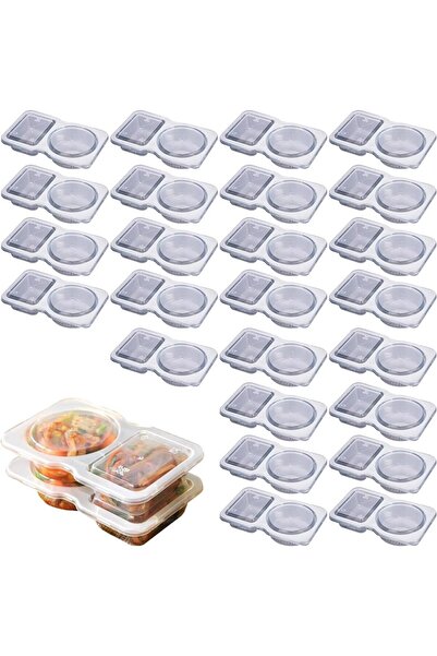 Choice 25pcs Sauce Box With Lid Food Grade PP Plastic Transparent Small Capacity Packaging Box Leak Proof