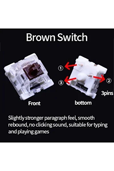 Choice 110pcs Tactile Brown Outemu Mechanical Keyboard Switches 3Pin Dustproof Linear Tactile Clicky Silent