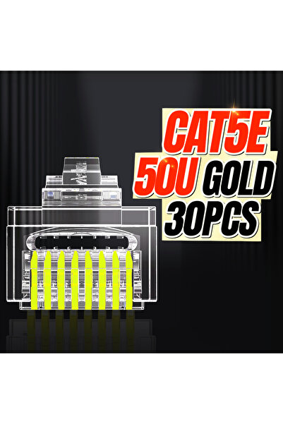 Choice CAT5E 50U 30 قطعة موصل AMPCOM RJ45 يمر عبر CAT6 CAT5E موصل معياري أطرا...