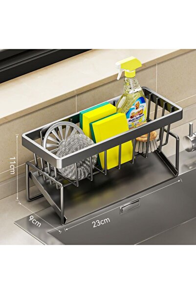 Choice رف تخزين للمطبخ مصنوع من الفولاذ المقاوم للصدأ باللون الرمادي مع رف إس...