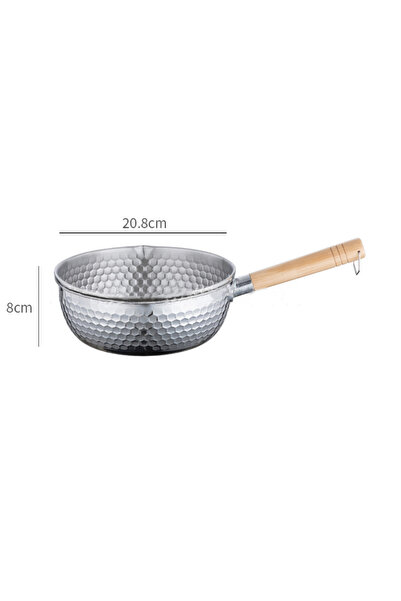 Choice 20cm 430 Stainless Steel Soup Pot Japanese-style Snow Pot Flat Bottom ...