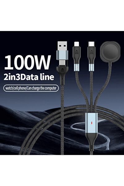 Choice كابل شحن لاسلكي 3 في 2 بطول مترين، كابل شحن مغناطيسي مطور 3 في 2 لشاحن...