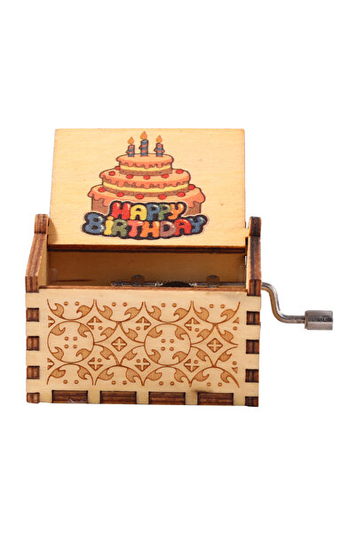 APWIKOGER Khaki Happy Birthday Musical Ornaments Antique Wooden Engraved Hand...