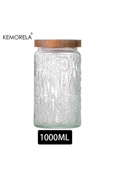 Choice مرطبان تخزين زجاجي عتيق من KEMORELA سعة 700 مل/1000 مل مع غطاء خشبي محكم الإغلاق - مثالي لـ