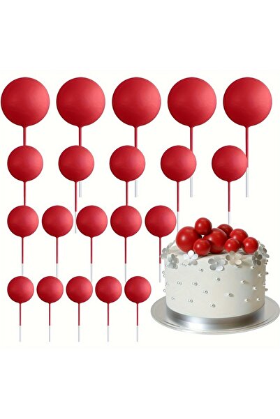 Choice5 Red 20pc Cupcake Accessories Ball Cake ks Colorful Pearl Ball-Shaped ...