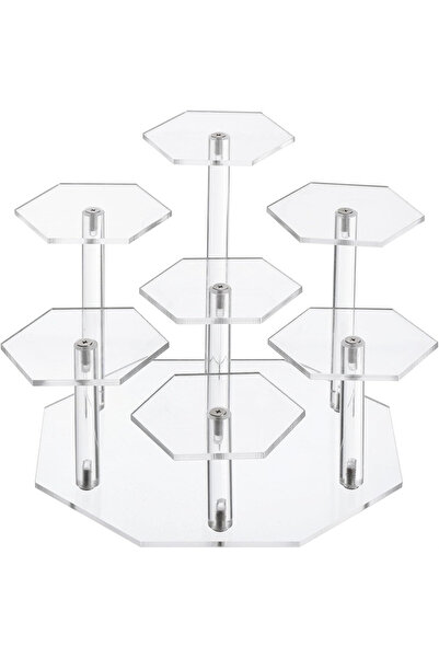 Choice حامل عرض أكريليك أبيض مكون من 7 طبقات لتخزين أطعمة وحلويات الزفاف والأشياء الصغيرة على شكل دمية أنمي