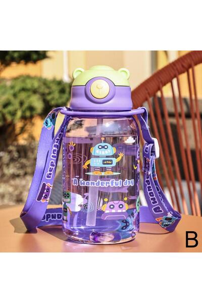Choice B 650ml Cute Kids Water Bottle with Straw Free BPA Leakproof Outdoor P...