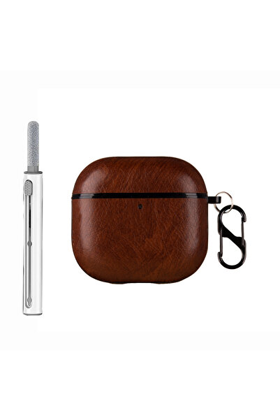 Choice حافظة جلدية PU بتصميم ريترو بلون بني غامق لأجهزة AirPods 4 4th ANC 202...