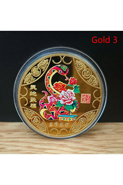 Choice 3 عملات تذكارية ذهبية للعام الجديد 2025 من الثعبان، ميداليات الأبراج ا...