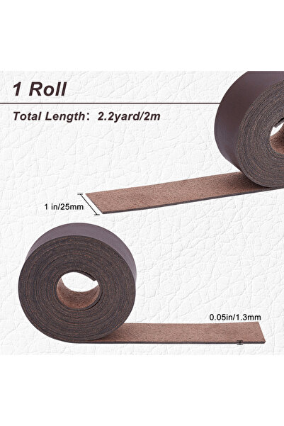 Choice AECH03-16474 شريط حزام من الجلد الطبيعي بني غامق بعرض نصف بوصة وطول 79...