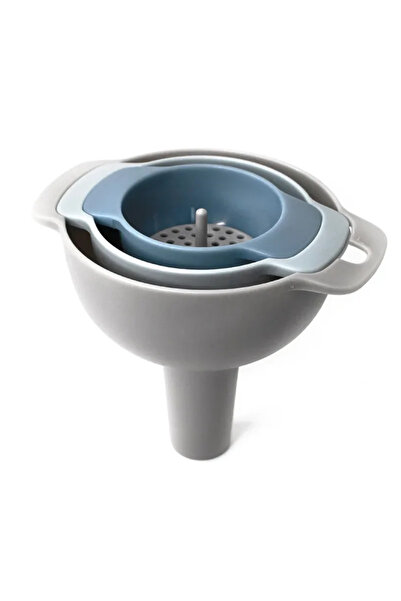 Choice مجموعة قمع متعددة الاستخدامات باللون الأزرق 4 في 1 - آمنة غذائيًا، وخالية من مادة BPA، مع مصفاة لسهولة تعبئة الزجاجات وK