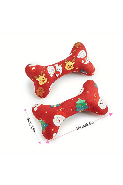 Choice 2PCS 2 Christmas Dog Chew Toys - Festive Teeth Toys Designed with Santa Claus, Reindeer, and Christm