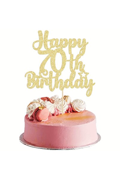 Choice قطعة واحدة من زينة كعكة عيد الميلاد السبعين الذهبية اللامعة - تضفي بري...