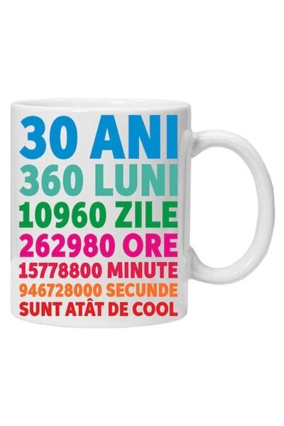 CRD PRINT Personalized mug "30 years 360 months" 330ml, white