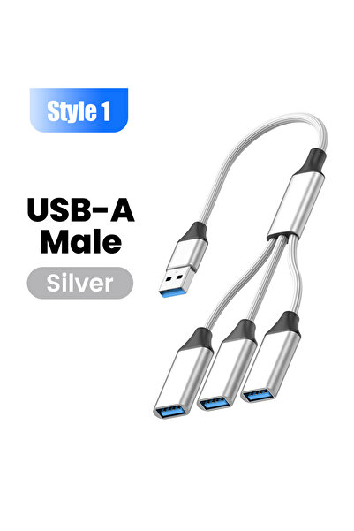 Choice silvery USB A Multifunctional 3 in 1 USB Type C Hub Extensions OTG Ada...