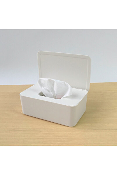Choice صندوق مناديل مبللة أبيض مقاوم للغبار مع غطاء، حامل وموزع لتخزين حفاضات...