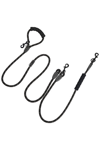 Choice حبل أسود لحمل الحيوانات الأليفة بطول 7.8 قدم مع مقبض مبطن، شديد التحمل...