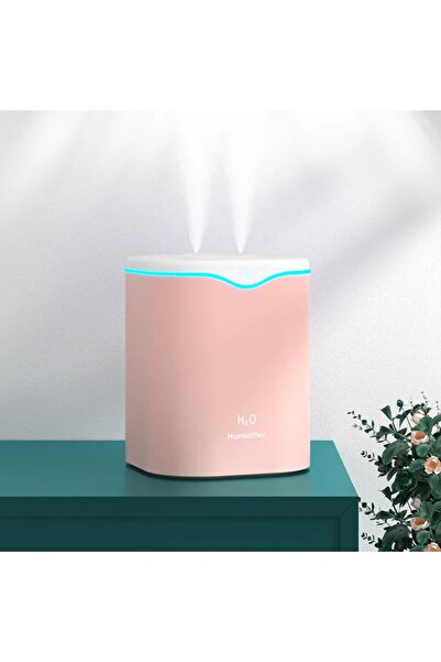 Choice مرطب هواء مزدوج الرذاذ بسعة كبيرة 2000 مل وردي اللون مع منفذ USB صامت لتجديد المياه وتنقية الهواء للمنزل