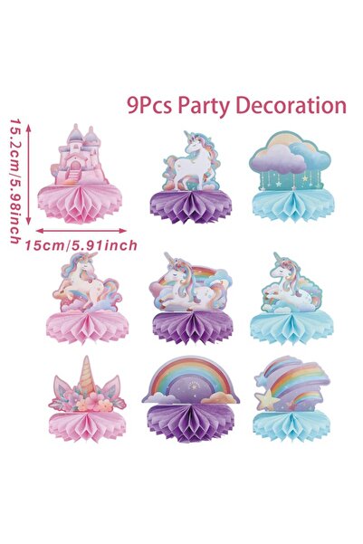 Choice1 style 2 Rainbow Unicorn Honeycomb Ornament Set Rainbow Unicorn Birthd...