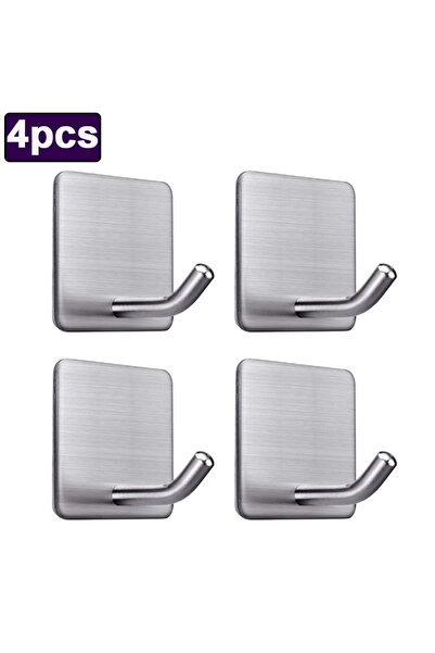 Choice فضي - 4 قطع من خطافات الحائط المصنوعة من الفولاذ المقاوم للصدأ 304 ذات...