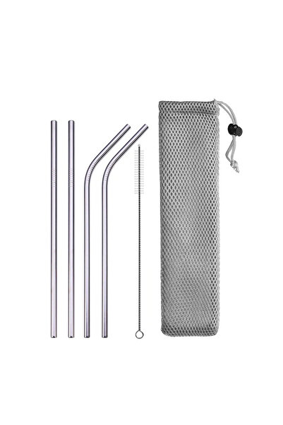 Choice مع حقيبة، ماصة شرب قابلة لإعادة الاستخدام، ماصة من الفولاذ المقاوم للص...