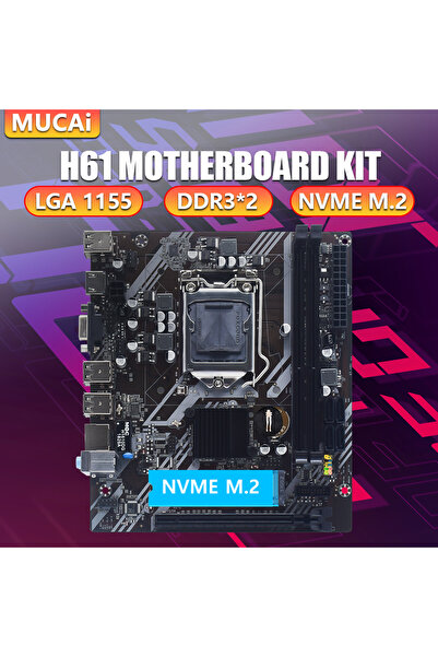 Choice اللوحات الأم MUCAI H61 تدعم مجموعة 1155 وحدة M.2 NVME SDD وهي متوافقة مع Intel Cor