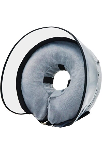 Choice XL GRAY Inflatable Dog Cone Collar with Clear Anti-Licking Shield