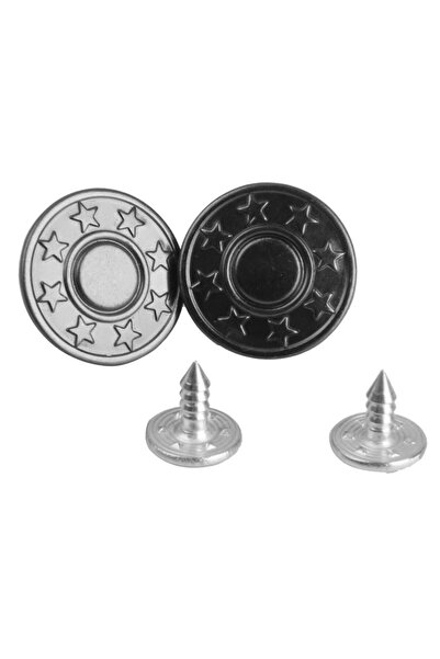 Choice مجموعة من 50 زرًا معدنيًا عتيقًا على شكل نجمة من الجينز باللون الأسود ...