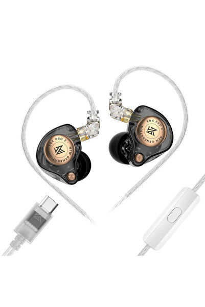 Choice سماعة أذن KZ EDX PRO 2 ديناميكية سوداء من النوع C-MIC داخل الأذن، سماع...