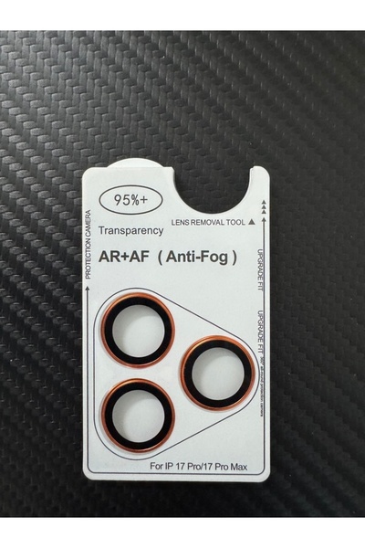 Choice برتقالي لهاتف iPhone 17 Pro Max/17Pro AR مضاد للضباب، كاميرا خلفية ملونة أصلية من الزجاج المقسى.