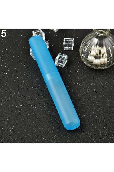 Choice صندوق فرشاة أسنان محمول من رافيل أزرق مكون من قطعتين، صندوق تخزين فرشا...