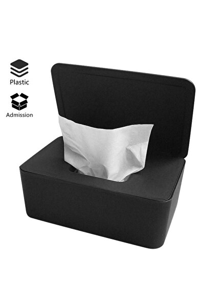 Choice صندوق مناديل مبللة مقاوم للغبار باللون الأسود مع غطاء، حامل وموزع لتخز...