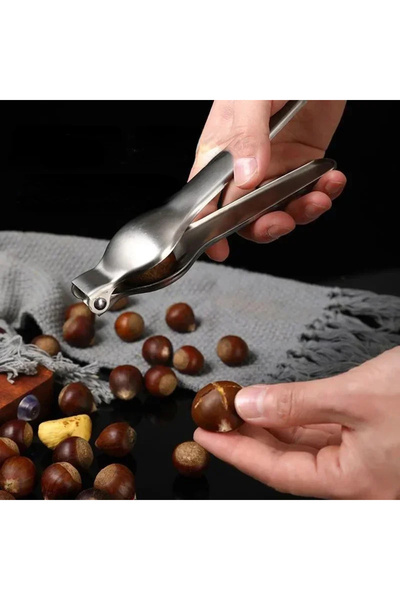 Choice قطعة واحدة من آلة تقطيع الكستناء 2 في 1 من الفولاذ المقاوم للصدأ، فتاحة كسارة الكستناء، غمد القاطع، مشبك المكسرات، الجوز