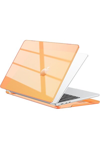 EooCoo جراب صلب لجهاز ماك بوك إير 13.6 (A3240/A3113/A2681) - برتقالي كريستالي...