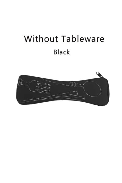 Choice حقيبة أدوات مائدة جديدة لتغليف السفر باللون الأسود 1 (الحقيبة فقط) بدون أدوات مائدة حافظة أدوات مائدة للمطبخ المنزلي