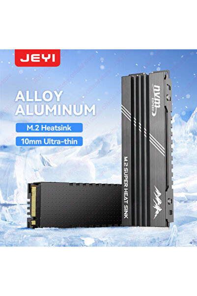 JEYI icold-006 M.2 2280 SSD من الألومنيوم بالكامل باللون الأسود بتصميم Snow Mountain مع مشتت حراري من سبيكة معدنية - تصميم فائق النحافة
