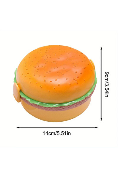 Choice Round Cute Double-layer Hamburger Lunch Box Food Grade Student Childre...