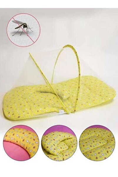 Generic Baby Bed with Mattress & Mosquito Net Tent with Zip Closure and Neck Pillow (0-4 Months)